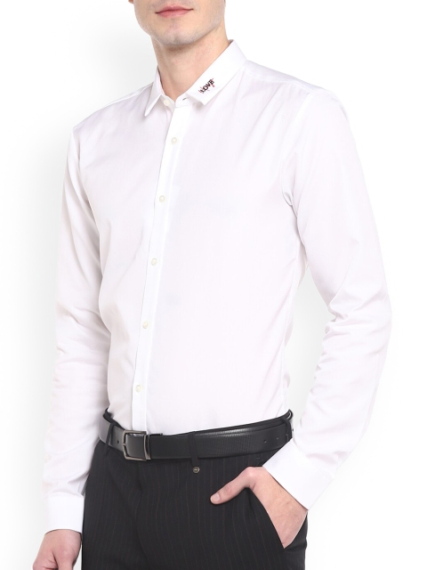 

HUGO Men White Opaque Formal Shirt