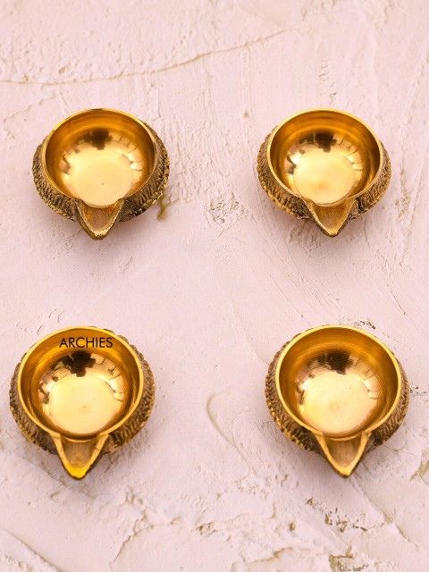 

Archies Set Of 4 Gold-Toned Oil Diyas