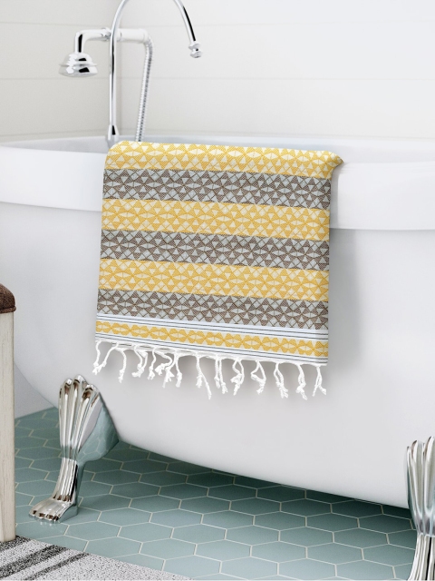 

Story@home Yellow Printed Pure Cotton 200 GSM Bath Towel