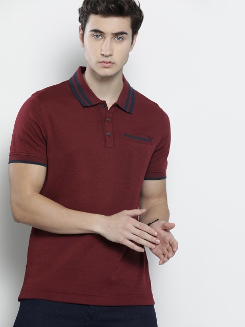 

Tommy Hilfiger Men Maroon Polo Collar T-shirt