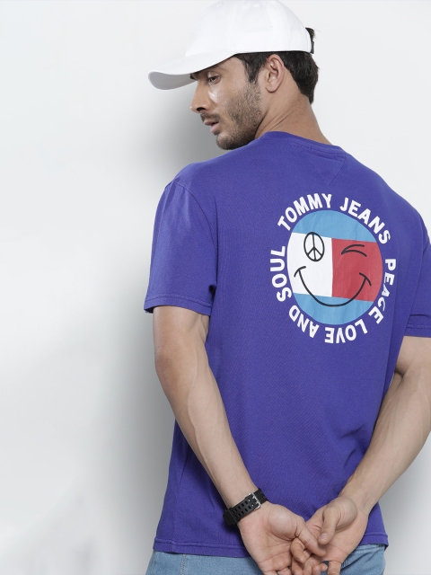 

Tommy Hilfiger Men Blue & White Printed T-shirt