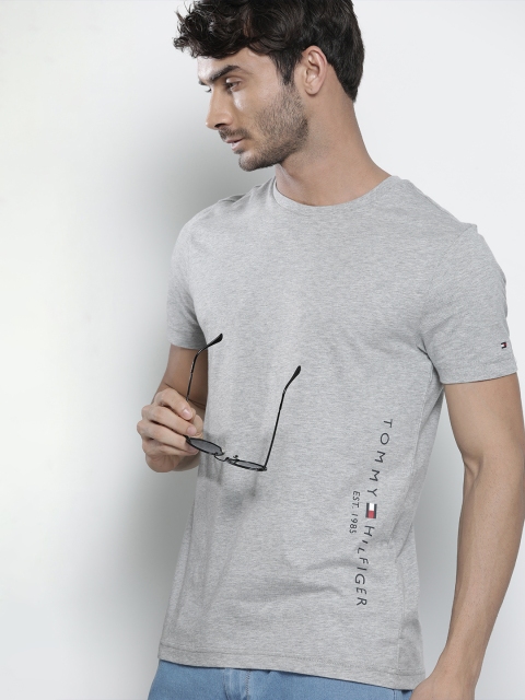 

Tommy Hilfiger Men Grey & Black Printed T-shirt