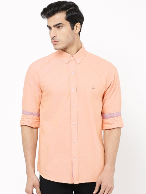 

STROP Men Peach Opaque Casual Shirt