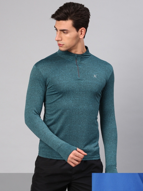 

HRX by Hrithik Roshan Men Pack of 2 Teal Green & Blue Printed Round Neck T-shirt