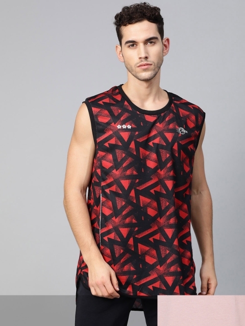

HRX by Hrithik Roshan Men Pack Of 2 Red & Pink Printed Rapid-Dry Basketball T-shirts