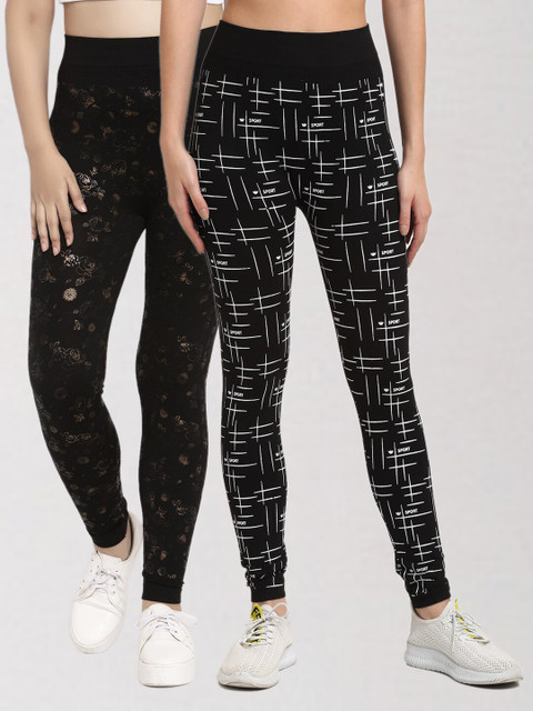 

KLOTTHE Women Set of 2 Multi Printed Skinny Fit Jeggings