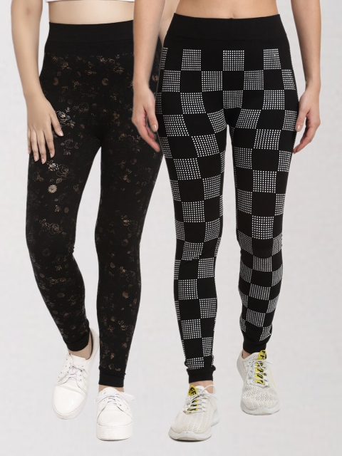 

KLOTTHE Women Set of 2 Multi Skinny Fit Jeggings