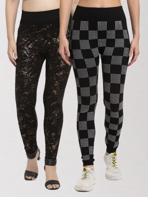 

KLOTTHE Women Set of 2 Multi Skinny Fit Jeggings