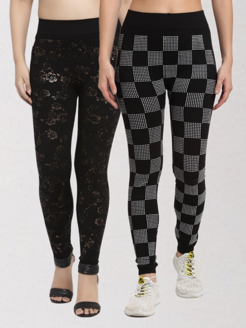 

KLOTTHE Women Set of 2 Multi Skinny Fit Jeggings