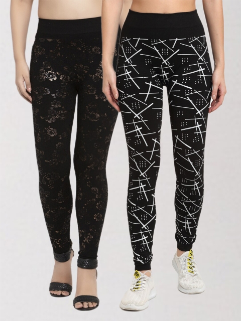 

KLOTTHE Women Set of 2 Multi Skinny Fit Jeggings
