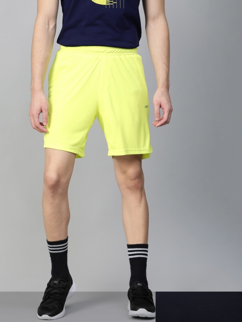 

HRX by Hrithik Roshan Men Pack Of 2 Solid Regular Fit Sports Shorts, Navy blue