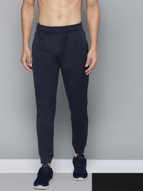 

HRX by Hrithik Roshan Men Pack of 2 Navy Blue & Black Solid Joggers