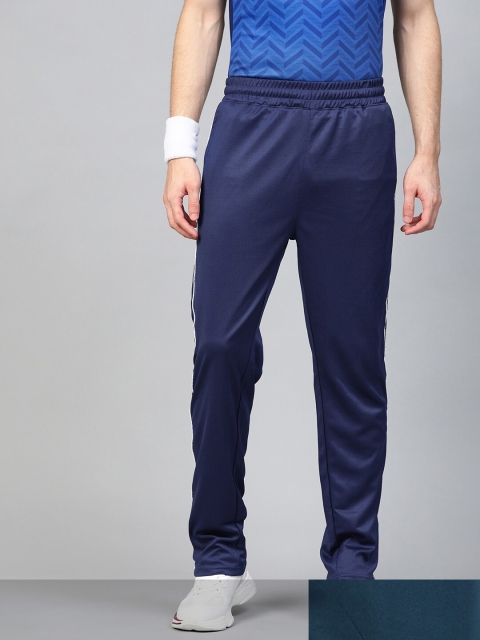 

HRX by Hrithik Roshan Men Pack Of 2 Teal Blue & Navy Blue Solid Track Pants