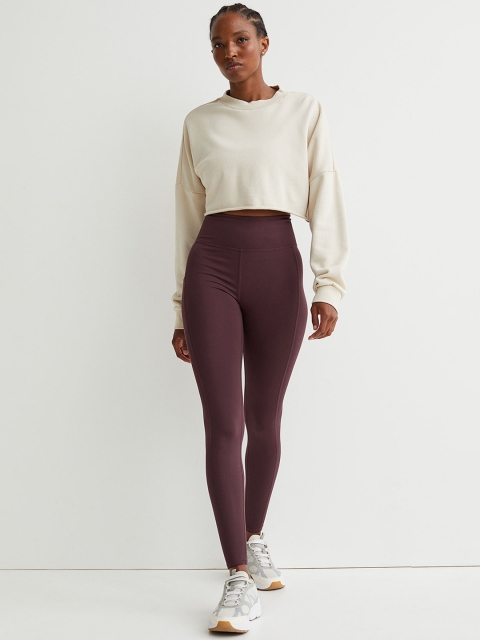 

H&M Women Purple Pocket-Detail Sports Tights