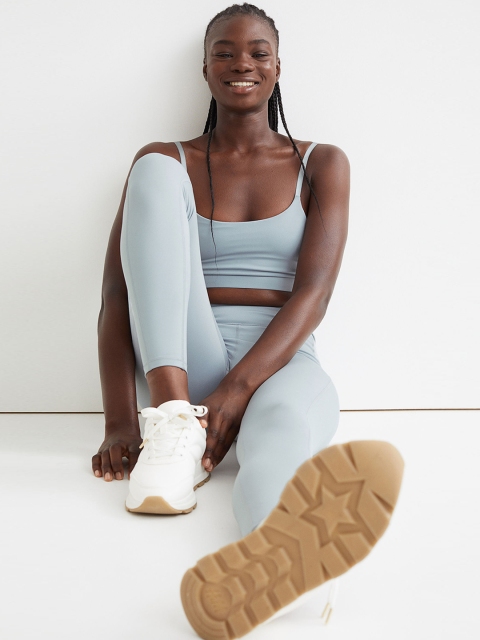 

H&M Women Grey Pocket-Detail Sports Tights