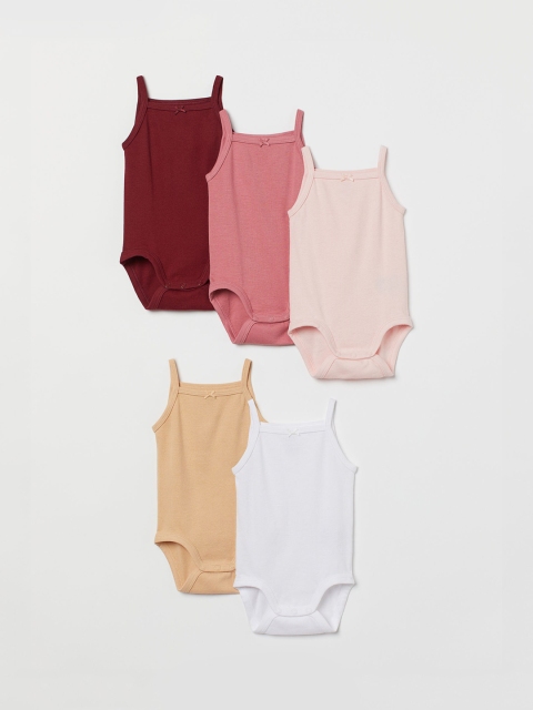 

H&M Girls White & Pink 5-Pack Sleeveless Bodysuits