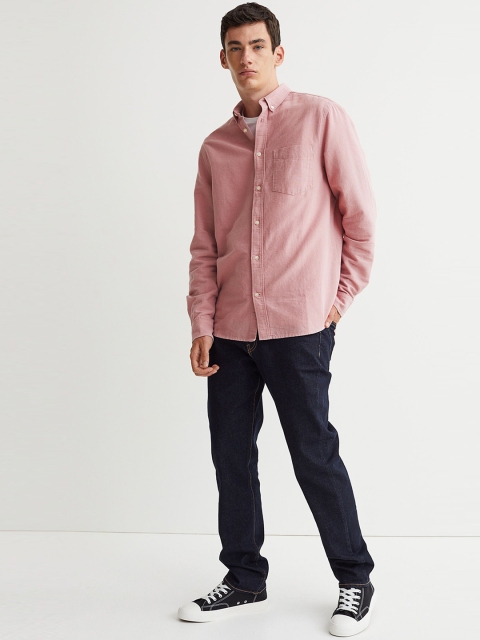 

H&M Men Pink Regular Fit Oxford Shirt