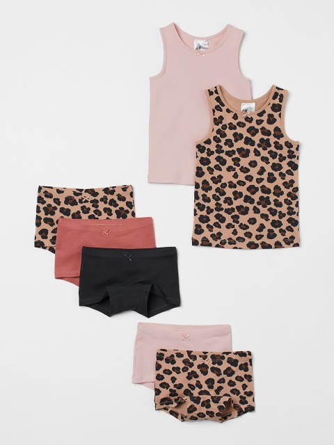 

H&M Girls Multi 7-Piece Cotton Set, Grey