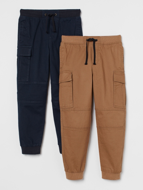 

H&M Boys Blue & Brown 2-Pack Cargo Joggers