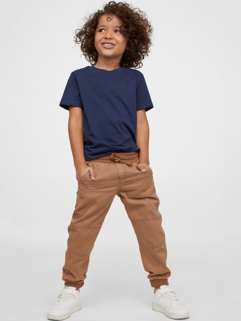 

H&M Boys Beige Solid Adjustable-Fit Joggers