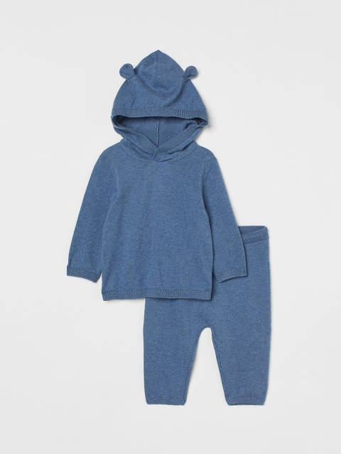 

H&M Boys Blue Fine-Knit Cotton Set