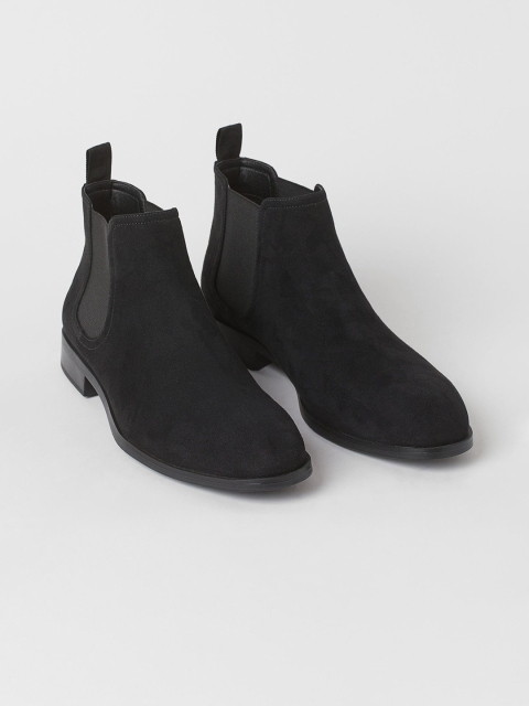 

H&M Men Black Solid Chelsea Boots