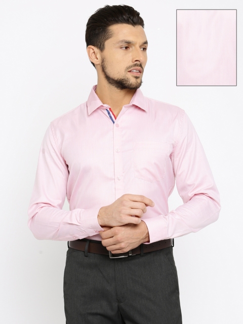 

John Miller Men Pink Slim Fit Solid Formal Shirt