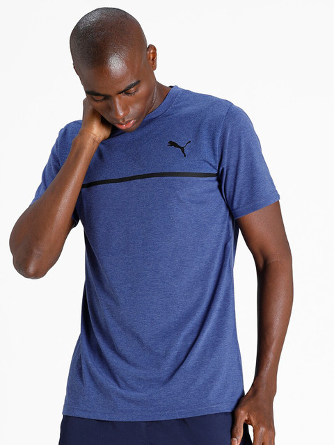 

Puma Men Blue Bonded Short Sleeve Men's Training T-shirt
