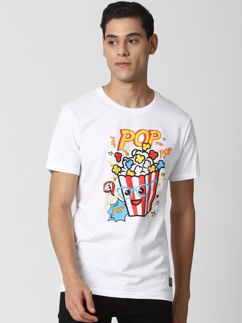 

Peter England Casuals Men White Typography Printed Slim Fit T-shirt