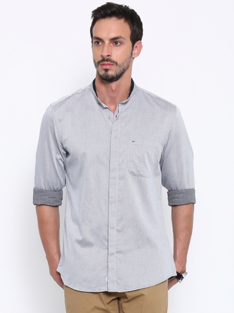 

Indigo Nation Men Grey Slim Fit Self-design Casual Shirt