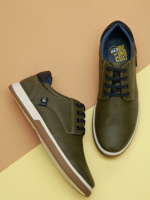 

ID Men Olive Green Leather Derbys