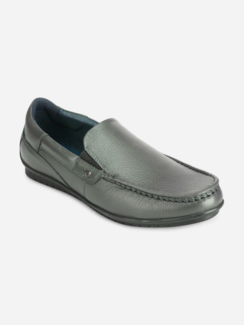 

ID Men Grey Textured Leather Driving Shoes