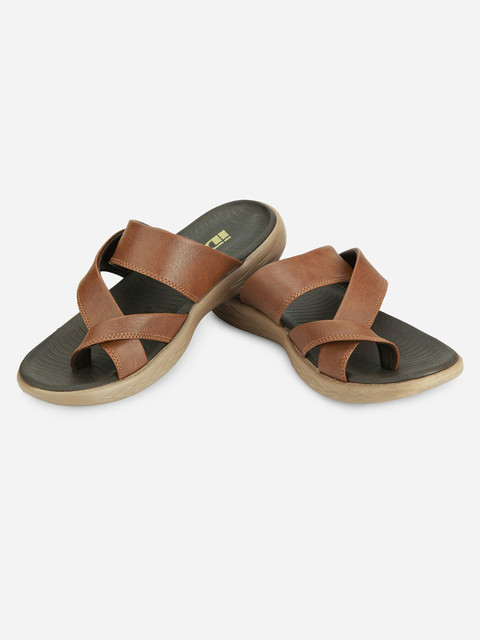 

ID Men Tan Brown & Black Slip-On Flip-Flops
