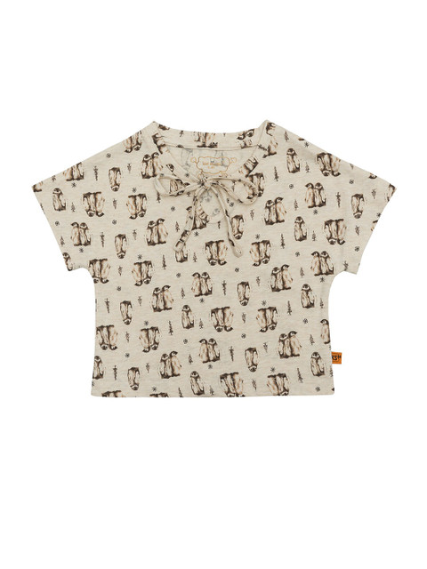 

Kid Studio Girls Beige & Brown Printed Pure Cotton Regular Top