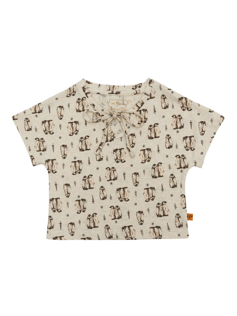 

Kid Studio Beige Tie-Up Neck Pure Cotton Regular Crop Top