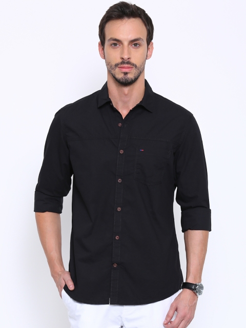 

Indigo Nation Black Slim Fit Solid Casual Shirt
