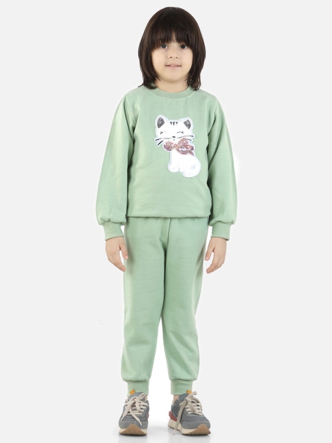 

Cutiekins Boys Sea Green & White Sequence Cat Patch Shirt with Trousers