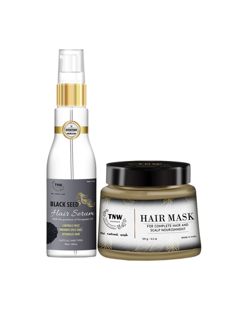 

TNW the natural wash Unisex Combo of Amla Hair mask & Hair Serum 300ml, Black