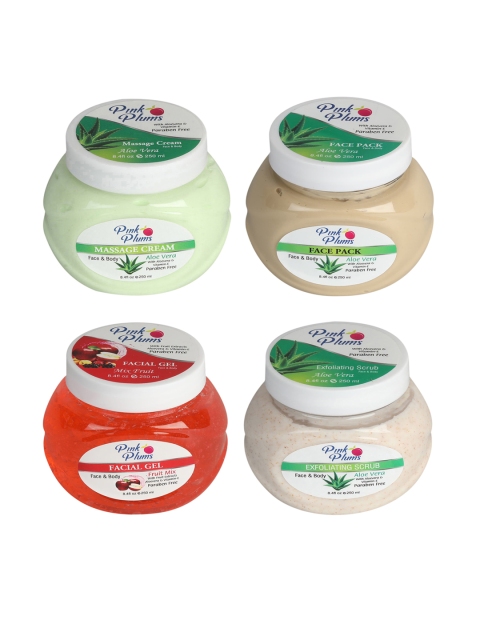 

Pink Plums Set of 4 Skin Care Gift Set, Multi