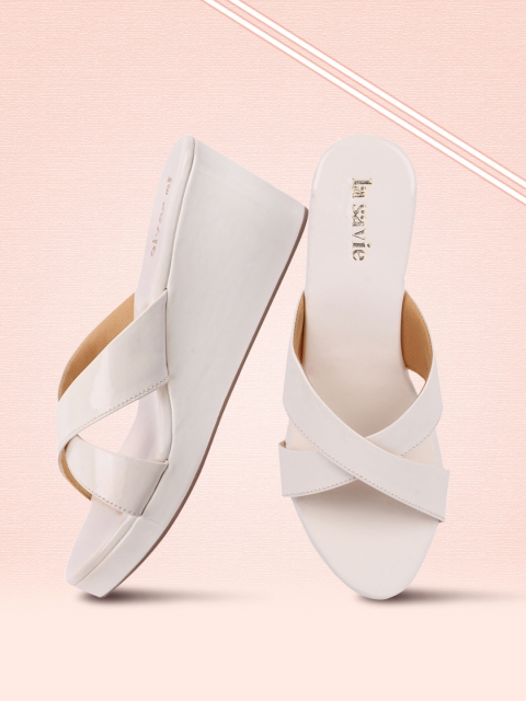 

LA SAVIE White Wedge Sandals
