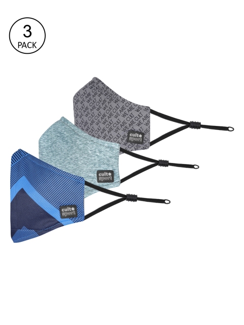 

Cultsport 3 Pcs Reusable Outdoor 7-Ply Cloth Masks, Grey