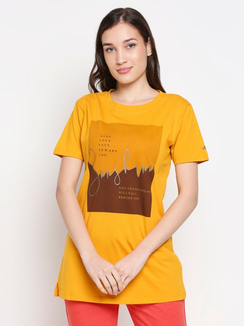 

XIN Women Yellow Printed T-shirt