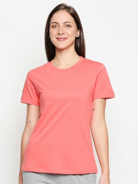 

XIN Women Pink Pure Cotton T-shirt