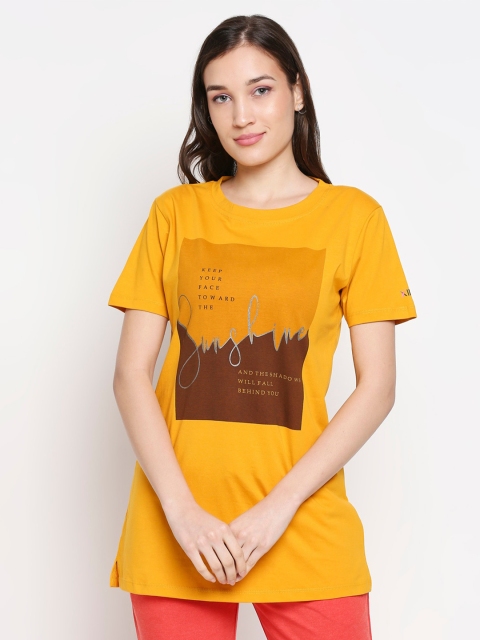 

XIN Women Yellow Printed T-shirt