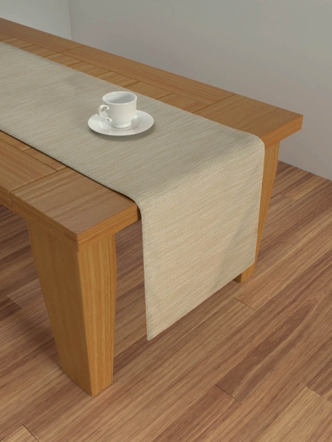 

S9home by Seasons Olive Brown Solid Washable 6 Seater Table Runner