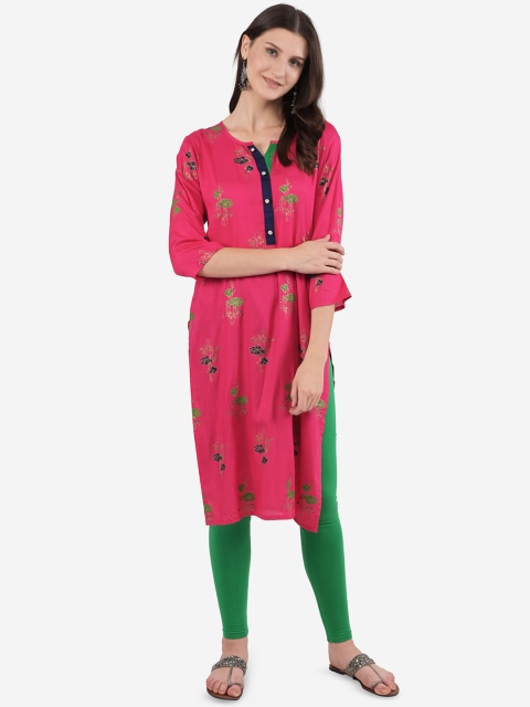 

Ashnaina Women Pink Floral Printed Kurta