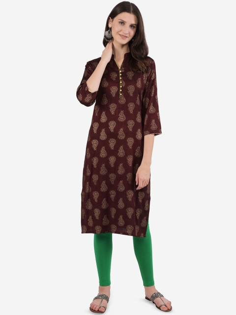 

Ashnaina Women Maroon Paisley Printed Kurta