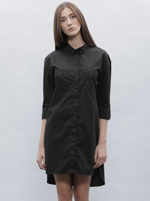 

ether Women Black Solid Shirt Dress