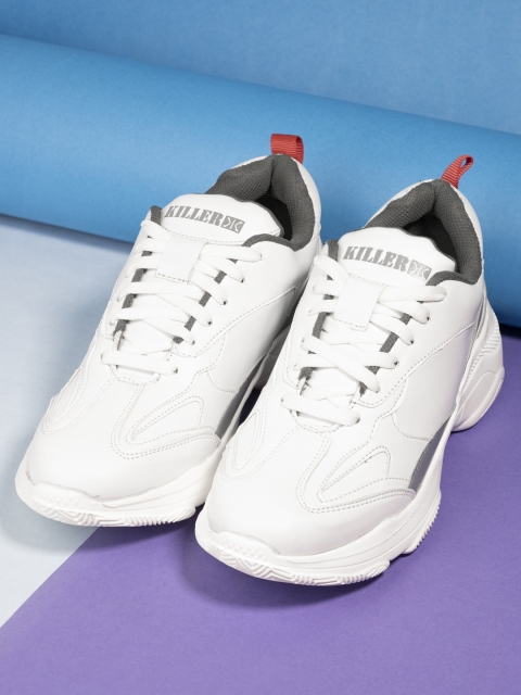

Killer Men White & Grey Colourblocked Sneakers
