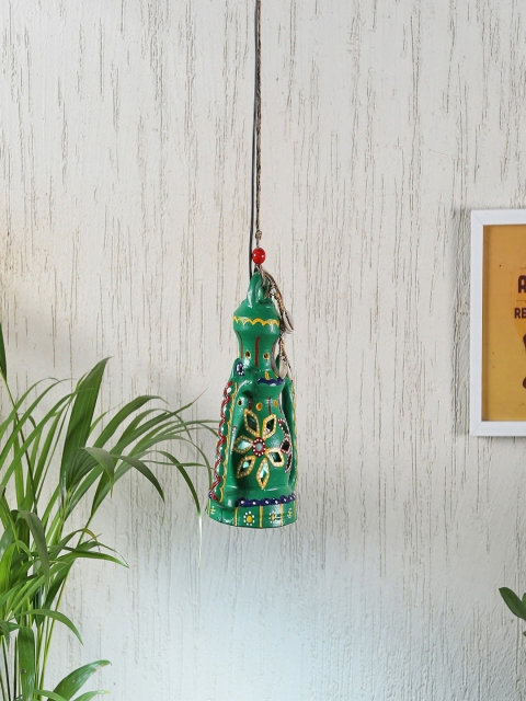 

Aapno Rajasthan Green & Yellow Patterned Hanging Tea Light Candle Holder